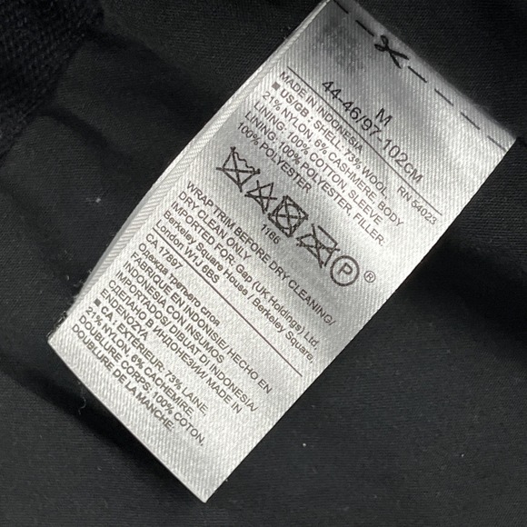 Banana Republic Jacket Mens M Gray Italian Wool Cashmere Full Zip Lined Pea Coat - Picture 8 of 16